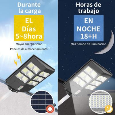 Luminaria solar 1200 Watts para exterior / incluye tubo para instalar (gracias al angulo de las luces abarca un mayor perimetro de iluminacion)