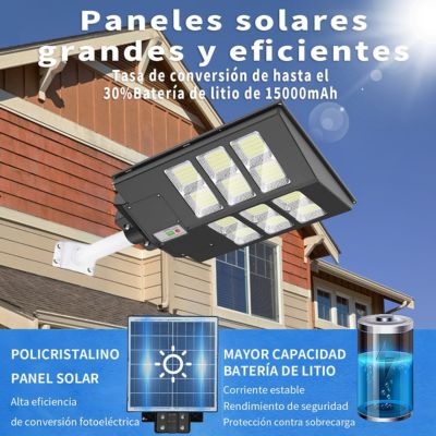 Luminaria solar 1200 Watts para exterior / incluye tubo para instalar (gracias al angulo de las luces abarca un mayor perimetro de iluminacion)