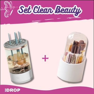 Set Clean Beauty (Lavadora de brochas + organizador)