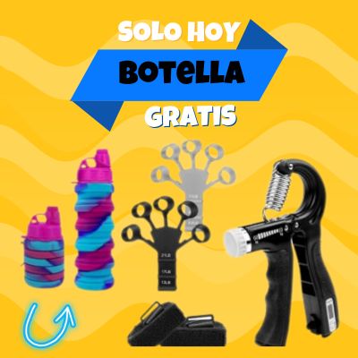 Set ejercitador de mano. (1 fortalecedor de manos + 1 fortalecedor de dedos) REGALIA 1 BOTELLA PLEGABLE DE SILICON