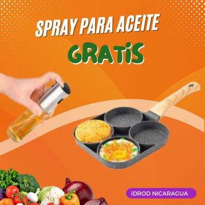 Sarten de 4 divisiones sin fuguras / ideal para huevos perfectos, pancakes, tortas de carne para hamburguese Etc